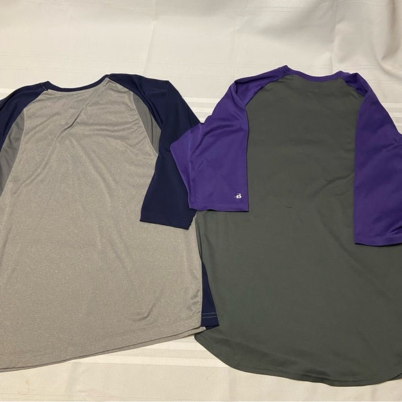 Bundle of 2 Mens Athletic Three Quarter Sleeve Tee Shirts size L - Picture 2 of 5